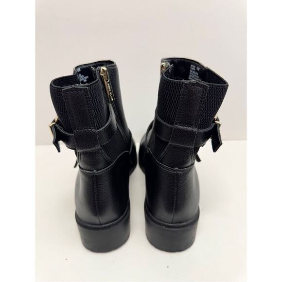 Anne Klein‎ Boots Size 10.5 Black Block Heel Almond Toe Buckle Detail NEW - Picture 7 of 11